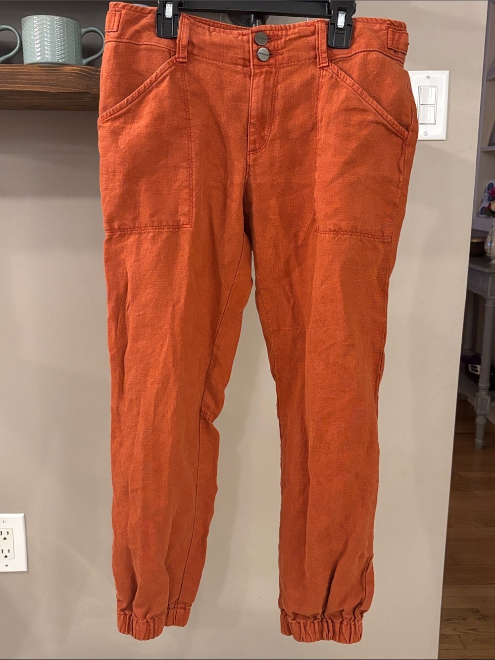 Sanctuary 100% Linen Burnt Orange Jogger Pants Size 26